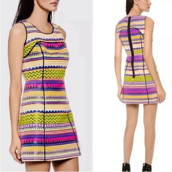 Milly Dresses & Skirts - Milly Raffia neon tweed mini dress